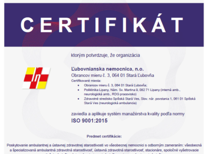 Úspešne absolvovaný integrovaný certifikačný audit