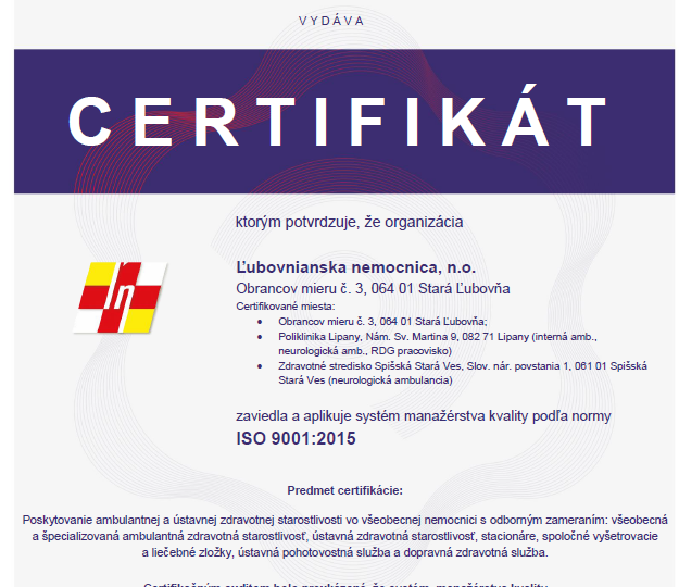 Úspešne absolvovaný integrovaný certifikačný audit