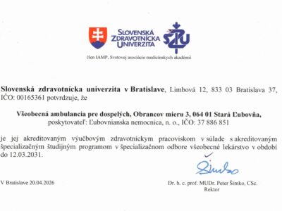 Akreditované výučbové pracovisko SZU