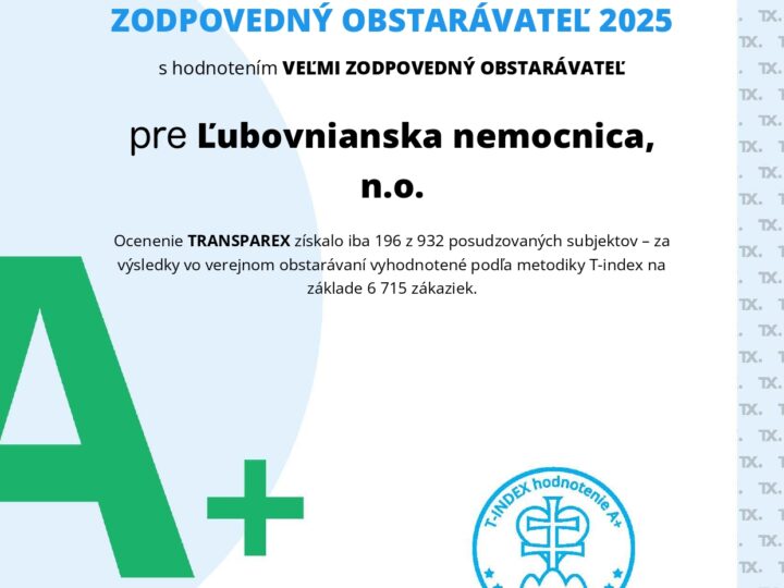 Ocenenie Zodpovedný obstarávateľ